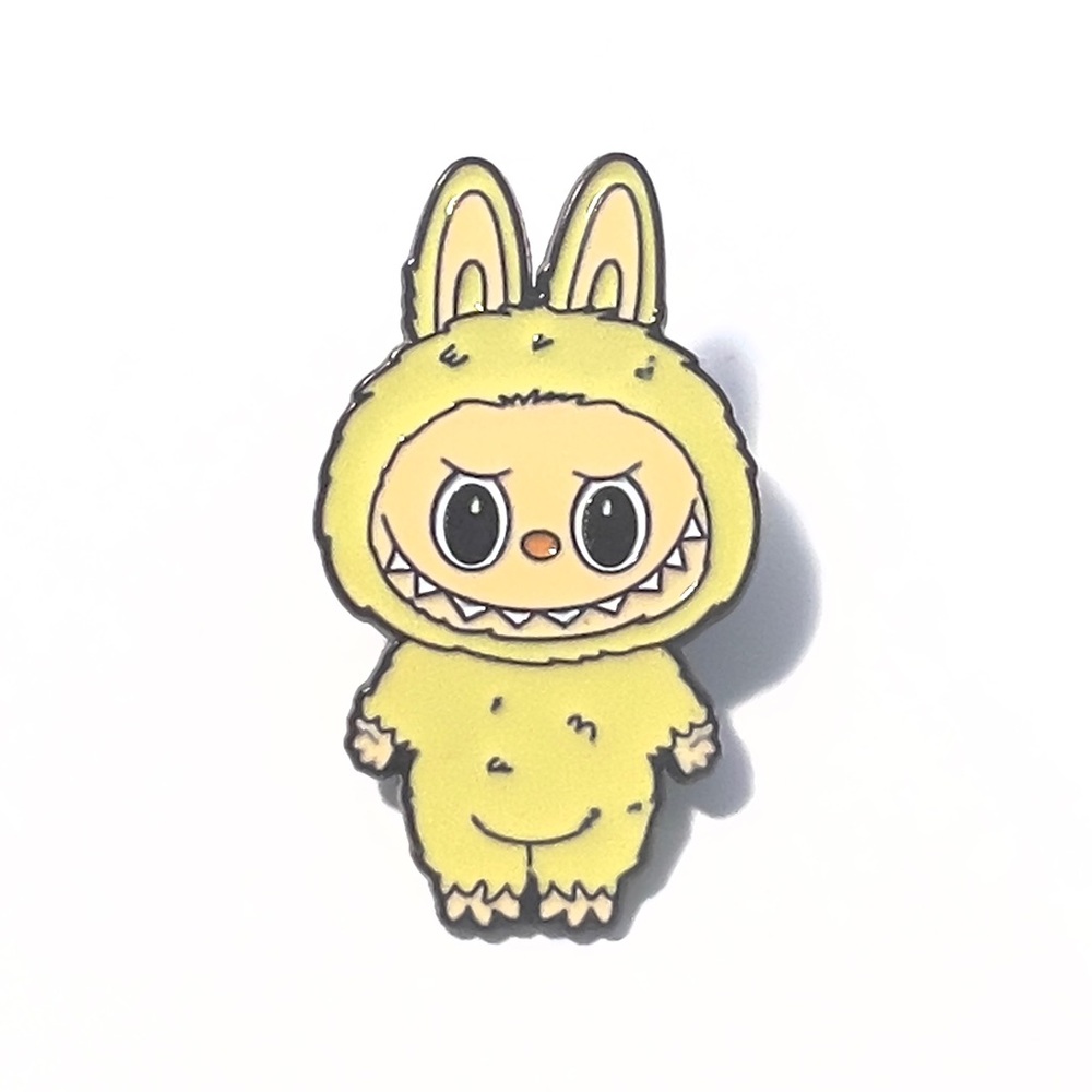 Labubu-Inspired Yellow Enamel Pin